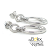 oorknop hangers van Lotus zilver met cirkels 30mm - 600808 oorknop hangers van Lotus zilver met cirkels 30mm - 600808