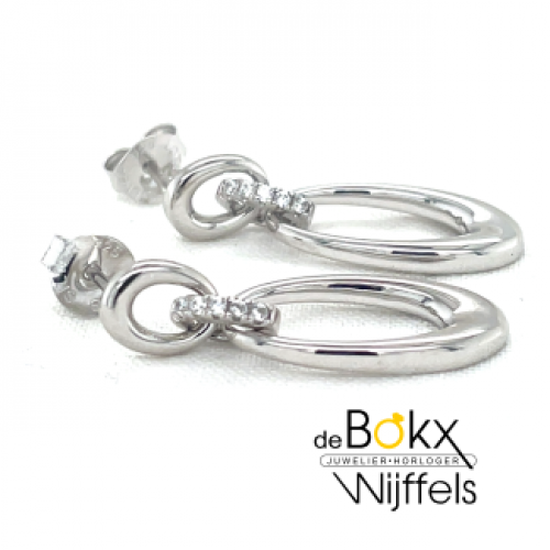 oorknop hangers van Lotus zilver met cirkels 30mm - 600808 oorknop hangers van Lotus zilver met cirkels 30mm - 600808