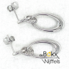 oorknop hangers van Lotus zilver met cirkels 30mm - 600808 oorknop hangers van Lotus zilver met cirkels 30mm - 600808