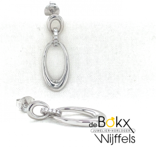 oorknop hangers van Lotus zilver met cirkels 30mm - 600808 oorknop hangers van Lotus zilver met cirkels 30mm - 600808