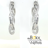 oorsieraad Lotus zilver gevlochten 24mm - 600811 oorsieraad Lotus zilver gevlochten 24mm - 600811