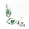 Oorhangers Lotus zilver met groene stenen - 600813 Oorhangers Lotus zilver met groene stenen - 600813