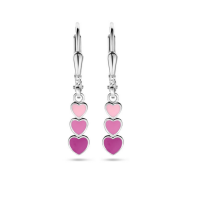 oorhangers met gekleurde hartjes emaille - 600822