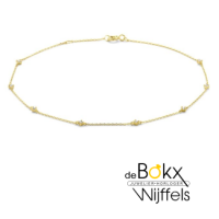 Gouden enkelbandje met zirkonia 24 + 2 cm - 600828 Gouden enkelbandje met zirkonia 24 + 2 cm - 600828