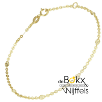 Gouden enkelbandje anker met plaatje 24 -26 cm - 600829 Gouden enkelbandje anker met plaatje 24 -26 cm - 600829