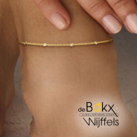 Gouden enkelbandje anker met plaatje 24 -26 cm - 600829 Gouden enkelbandje anker met plaatje 24 -26 cm - 600829