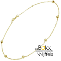 Gouden enkelbandje met bolletjes 24 -26 cm - 600830 Gouden enkelbandje met bolletjes 24 -26 cm - 600830