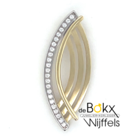 gouden hanger ovaal met zirkonia steentjes - 600831 gouden hanger ovaal met zirkonia steentjes - 600831