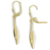 gouden oorhanger met zirkonia steentjes en fanse haken 38mm - 600833
