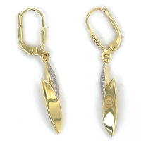 gouden oorhangers met zirkonia steentjes - 600834 gouden oorhangers met zirkonia steentjes - 600834