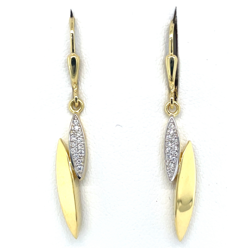 gouden oorhangers met zirkonia steentjes - 600834