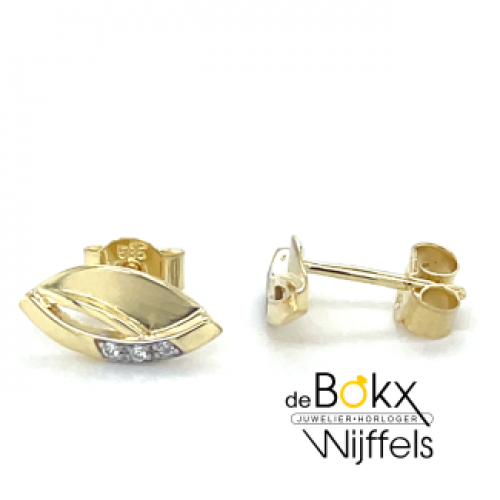 gouden oorknoppen met zirkonia steentjes - 600835 gouden oorknoppen met zirkonia steentjes - 600835