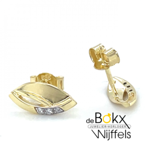 gouden oorknoppen met zirkonia steentjes - 600835 gouden oorknoppen met zirkonia steentjes - 600835