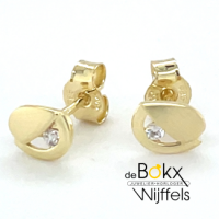 gouden oorknoppen met zirkonia steentjes - 600836 gouden oorknoppen met zirkonia steentjes - 600836