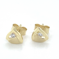 gouden driehoek oorknoppen met zirkonia steentjes - 600838 gouden driehoek oorknoppen met zirkonia steentjes - 600838