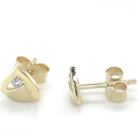 gouden driehoek oorknoppen met zirkonia steentjes - 600838 gouden driehoek oorknoppen met zirkonia steentjes - 600838