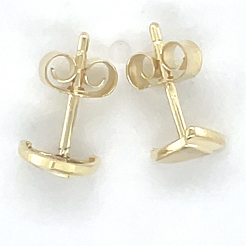 gouden driehoek oorknoppen met zirkonia steentjes - 600838