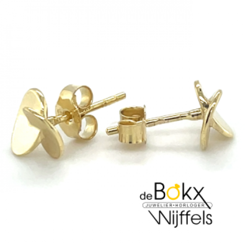 Geel gouden 3D oorknoppen - 600839 Geel gouden 3D oorknoppen - 600839