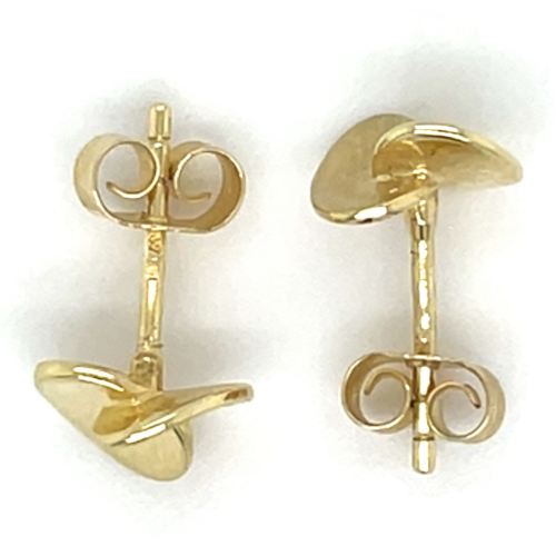 Geel gouden 3D oorknoppen - 600839