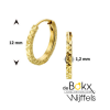 gouden oorringen 1,2 mm gediamanteerd 12mm - 600840 gouden oorringen 1,2 mm gediamanteerd 12mm - 600840