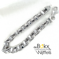 Stoere brede armband in zilver 21,5cm - 600846 Stoere brede armband in zilver 21,5cm - 600846