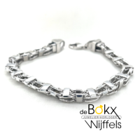 Stoere brede armband in zilver 21,5cm - 600846 Stoere brede armband in zilver 21,5cm - 600846