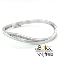 bangelarmband in zilver met zirkonia steentjes - 600847 bangelarmband in zilver met zirkonia steentjes - 600847