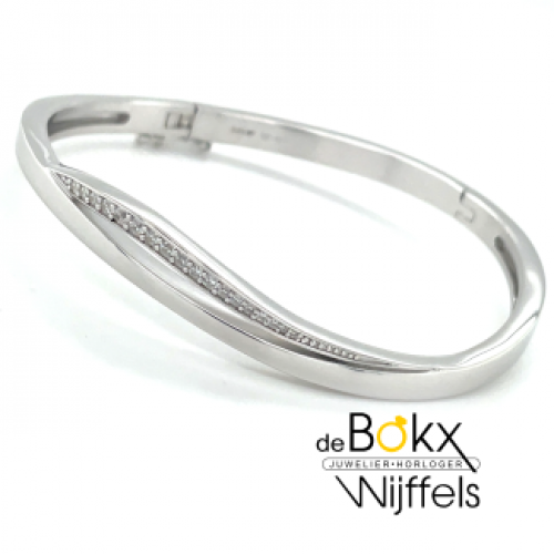 bangelarmband in zilver met zirkonia steentjes - 600847 bangelarmband in zilver met zirkonia steentjes - 600847