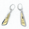 lange oorhangers in zilver met goud kleur - 600848