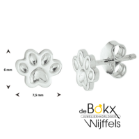 oorknoppen hondenpoot zilver - 600855 oorknoppen hondenpoot zilver - 600855