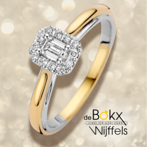 Diamanten ring emerald 0.33 crt briljant maat 54 - 600869 Diamanten ring emerald 0.33 crt briljant maat 54 - 600869