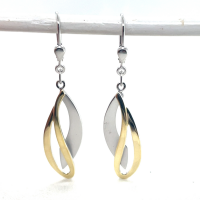 oorhangers met haken  zilver en goud 46mm - 600896