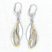 oorhangers met haken  zilver en goud 46mm - 600896