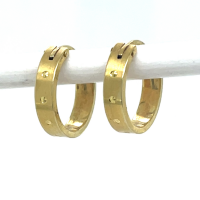 Kleine geel gouden oorringen vlakke buis - 600904 Kleine geel gouden oorringen vlakke buis - 600904
