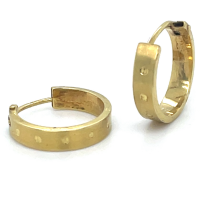 Kleine geel gouden oorringen vlakke buis - 600904 Kleine geel gouden oorringen vlakke buis - 600904