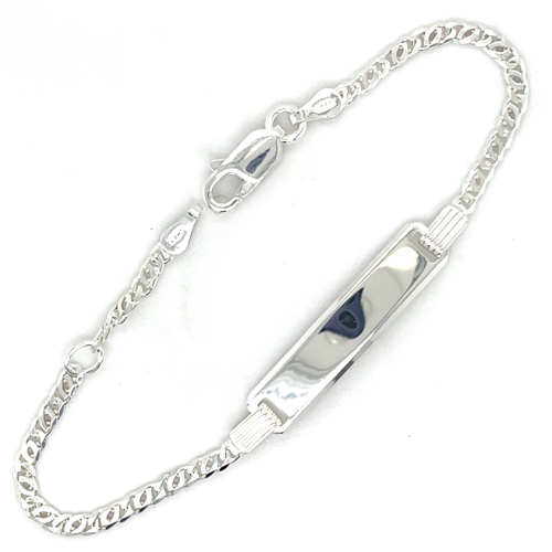 graveerarmband met valkenoog schakels in zilver 14- 16 cm - 600905