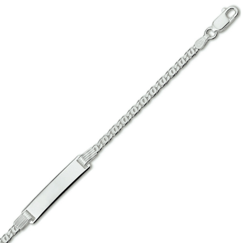 graveerarmband met valkenoog schakels in zilver 14- 16 cm - 600905