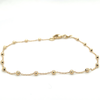 bolletjes armband in goud met 17 kleine balletjes 19cm - 600911 bolletjes armband in goud met 17 kleine balletjes 19cm - 600911