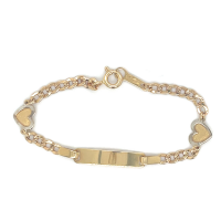 Baby graveer armband met hartjes 12cm goud 14 karaat - 600948 Baby graveer armband met hartjes 12cm goud 14 karaat - 600948