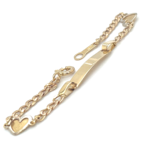 Baby graveer armband met hartjes 12cm goud 14 karaat - 600948 Baby graveer armband met hartjes 12cm goud 14 karaat - 600948