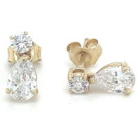 oorknoppen met lab grown diamant 1.25ct Gh si1 - 600955 oorknoppen met lab grown diamant 1.25ct Gh si1 - 600955