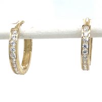 gouden oorringen 12mm met zirkonia 12mm - 600959