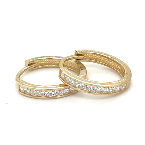 gouden oorringen 12mm met zirkonia 12mm - 600959 gouden oorringen 12mm met zirkonia 12mm - 600959
