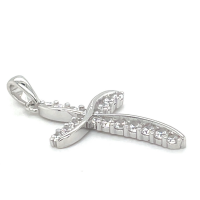 organische kruis zilver met veel zirkoina steentjes - 600977 organische kruis zilver met veel zirkoina steentjes - 600977
