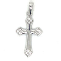 Kruisje in zilver met zirkonia steentjes - 600979 Kruisje in zilver met zirkonia steentjes - 600979