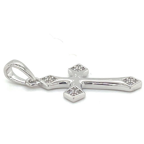 Kruisje in zilver met zirkonia steentjes - 600979 Kruisje in zilver met zirkonia steentjes - 600979