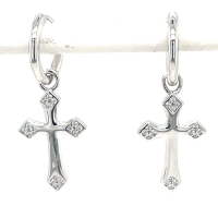 oorringen met kruisje in het zilver - 600980 oorringen met kruisje in het zilver - 600980