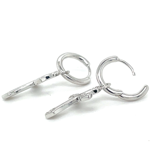oorringen met kruisje in het zilver - 600980 oorringen met kruisje in het zilver - 600980