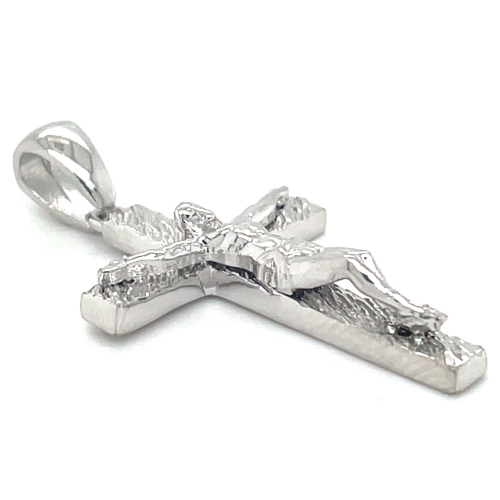 Ruw bewerkt kruisje in zilver met corpus. - 600982 Ruw bewerkt kruisje in zilver met corpus. - 600982