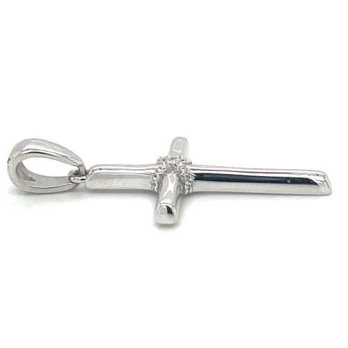 glimmend kruis in zilver met zirkonia steentjes in de vorm van een X - 600984 glimmend kruis in zilver met zirkonia steentjes in de vorm van een X - 600984